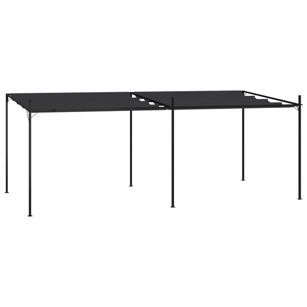 vidaXL Belvédère avec toit rétractable 600x300x233 cm Anthracite