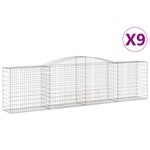 vidaXL Paniers à gabions arqués 9 Pièces 400x50x100/120 cm Fer galvanisé