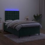 vidaXL Sommier à lattes de lit matelas et LED Vert foncé 120x200 cm
