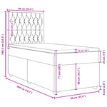 vidaXL Sommier à lattes de lit avec matelas Crème 90x200 cm Tissu
