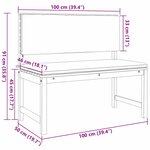 Banc de jardin vidaXL avec coussins 100x50x91 cm en bois d'acacia
