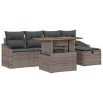 vidaXL Ensemble de canapé de jardin 6 Pièces Gris polyrotin