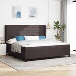vidaXL Lit à ressorts avec matelas Marron foncé 200 x 200 cm tissu