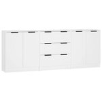 vidaXL Buffets 3 Pièces Blanc Bois d'ingénierie