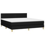 vidaXL Sommier à lattes de lit avec matelas LED Noir 160x200 cm Tissu