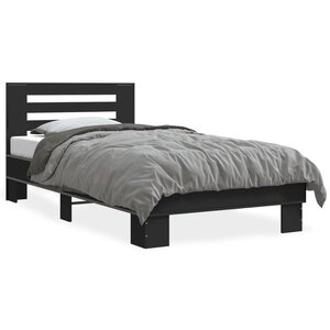 vidaXL Cadre de lit sans matelas noir 75x190 cm