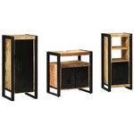 vidaXL Ensemble de mobilier de salle de bain avec étagère 3 Pièces