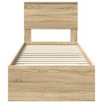 vidaXL Cadre de lit avec tiroir Sonoma Chêne et Argent 75 x 190 cm