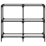 vidaXL Table console avec dessus en verre transparent 98x30x81cm acier