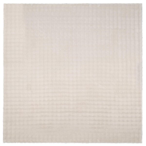 vidaXL Tapis de surface Carré HUARTE Beige 120 x 120 cm Polyester