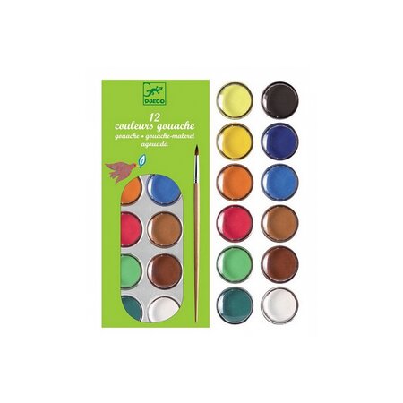 Peinture - palette de 12 couleurs gouache