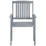 vidaXL Chaises de jardin et coussins lot de 8 Bois acacia solide Gris