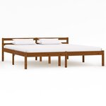 vidaXL Cadre de lit Marron miel Bois de pin massif 160x200 cm