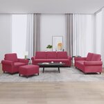 vidaXL Ensemble de canapés 4 Pièces avec coussins Rouge bordeaux Velours