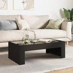 vidaXL Table basse avec LED infini noir 90x50x30 cm