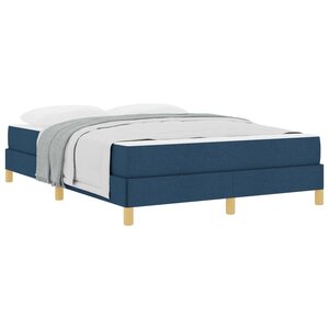 vidaXL Lit à ressorts avec matelas Bleu 140 x 190 cm tissu