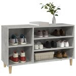 vidaXL Armoire à chaussures Gris béton 102x36x60 cm Bois d'ingénierie
