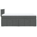 vidaXL Sommier à lattes de lit avec matelas Gris foncé 90x200 cm Tissu