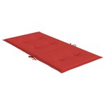 vidaXL Coussins de chaise de jardin à dossier bas lot de 4 rouge