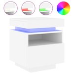 vidaXL Armoire de chevet avec lumières LED blanc 40x39x48 5 cm