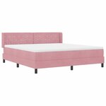 vidaXL Lit à ressorts avec matelas noir 100x200 cm en velours Rose