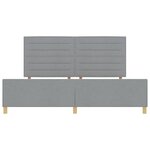 vidaXL Cadre de lit avec tête de lit Gris clair 200 x 200 cm tissu