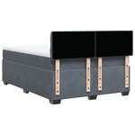 vidaXL Sommier à lattes de lit et matelas Gris foncé 140x200cm Velours