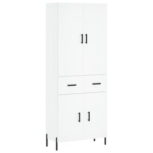 vidaXL Buffet haut Blanc 69 5x34x180 cm Bois d'ingénierie