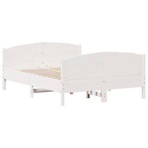 vidaXL Cadre de lit sans matelas blanc 160x200 cm bois de pin massif