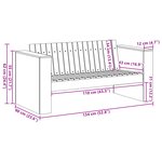vidaXL Canapé de jardin 2 places 134x60x62 cm Bois massif pin