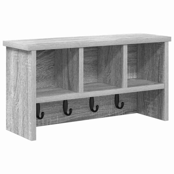 vidaXL Porte-manteau mural avec étagère Sonoma gris 50 x 16 x 26 cm