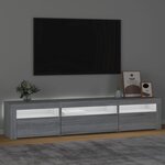 vidaXL Meuble TV avec lumières LED Sonoma gris 195x35x40 cm