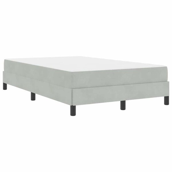 vidaXL Lit boxspring avec matelas Gris clair 120 x 190 cm Velours