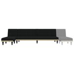 vidaXL Canapé-lit en forme de L noir 255x140x70 cm tissu