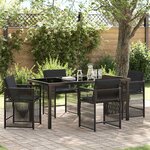 vidaXL Ensemble de salle à manger pour jardin 5 Pièces Noir polyrotin
