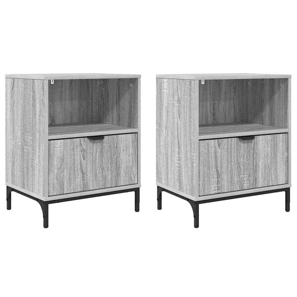 vidaXL Tables de chevet avec tiroir 2 Pièces Sonoma gris 49 x 36 x 61 cm