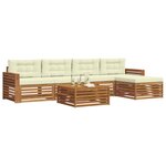 vidaXL Ensemble de canapés d'extérieur 6 Pièces Naturel et Crème