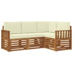vidaXL Ensembles de canapés avec coussin 4 Pièces Naturel et Crème