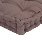 Vidaxl coussins de plancher de palette 3 pièces taupe coton