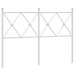 vidaXL Tête de lit métal blanc 120 cm