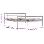 vidaXL Cadre de lit sans matelas gris et blanc métal 120x200 cm