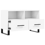 vidaXL Meuble TV Blanc 80x36x50 cm Bois d'ingénierie