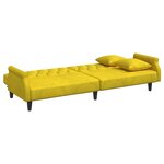 vidaXL Canapé-lit avec accoudoirs jaune velours