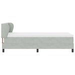Lit à ressort avec matelas vidaXL Gris clair 90x190 cm Velours