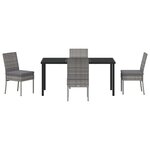vidaXL Ensemble de salle à manger pour jardin 5 Pièces Gris Poly rotin