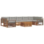 vidaXL Ensemble de canapés d'extérieur 8 Pièces Gris Naturel et Clair