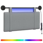 vidaXL Tête de lit suspendue Avec lumière LED Gris clair Tissu