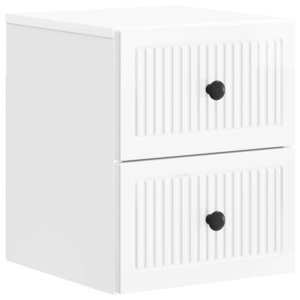 vidaXL Cabinet de chevet mural Blanc brillant 33 x 34 5 x 40 cm
