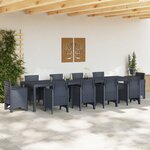 vidaXL Table de Jardin Anthracite 350 x 100 x 74 cm polyrotin