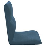 vidaXL Fauteuil de sol ajustable Bleu Velours